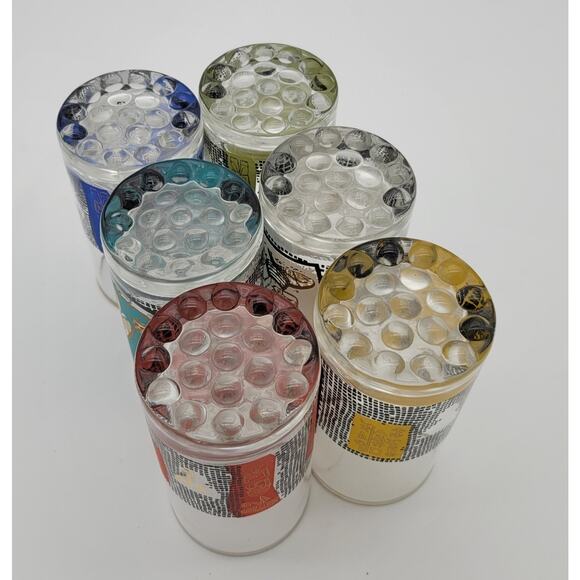 Vintage Roerig Pfizer Pharmaceutical Promo Glasses Set of 6 MCM 1960's READ - Picture 9 of 10